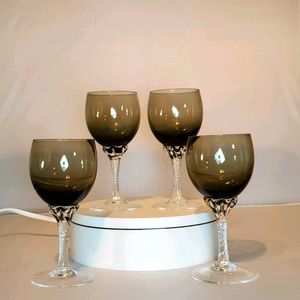 Coronation Smoked Sasaki Crystal Wine Glasses